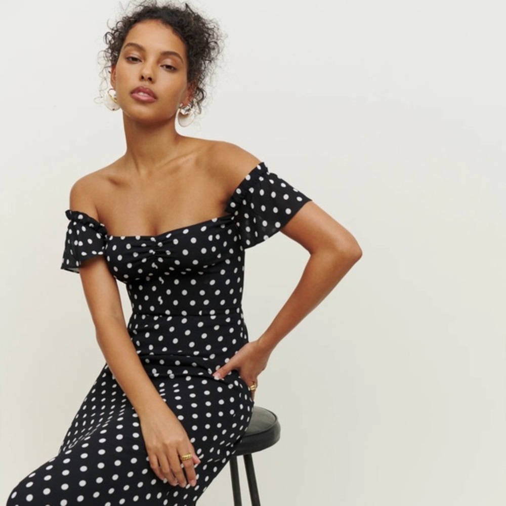 Reformation Polka-dot Butterfly Dress
